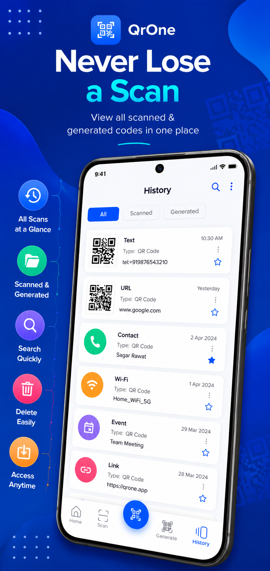 QRone sharing screen