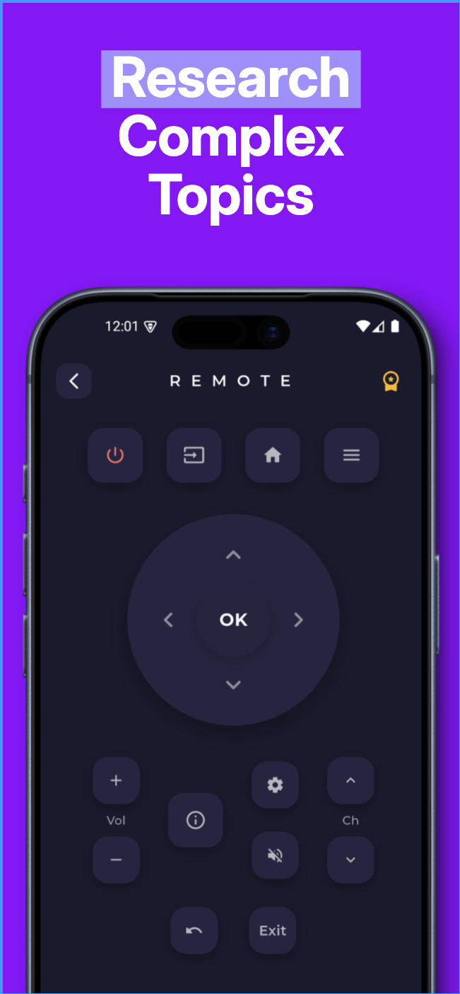 RemoteOne touchpad screen