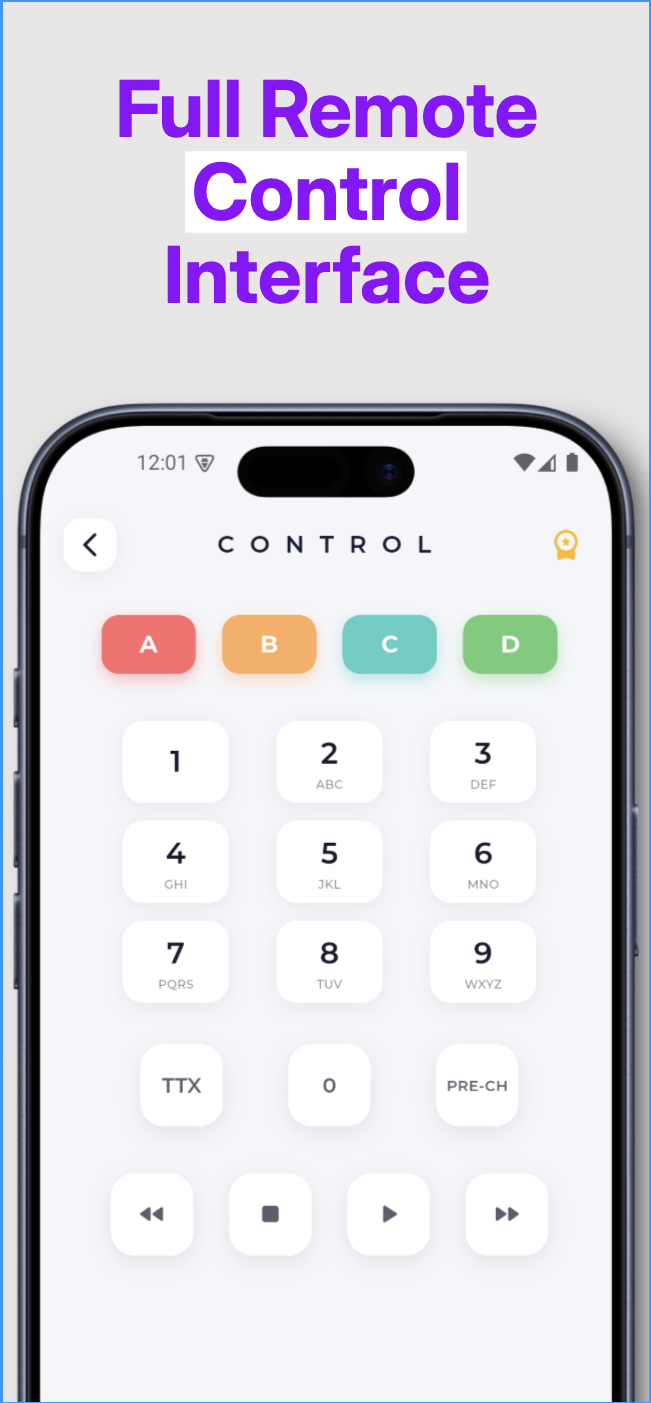 RemoteOne media controls screen